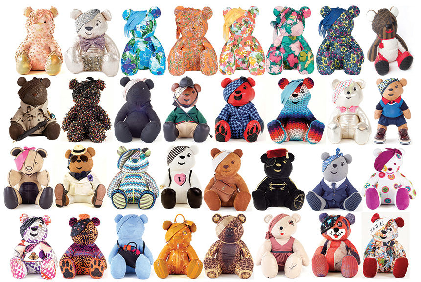 Selection of custom designed Pudsey bear toys