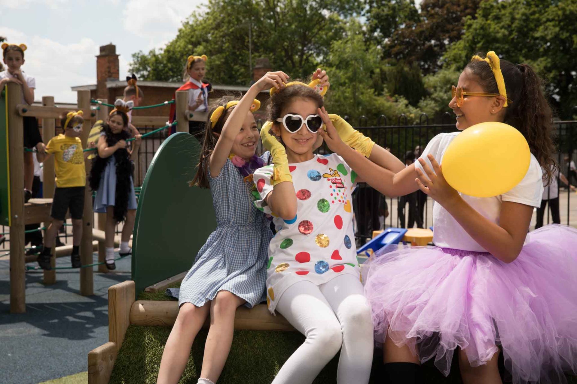 Three girls in fancy dress