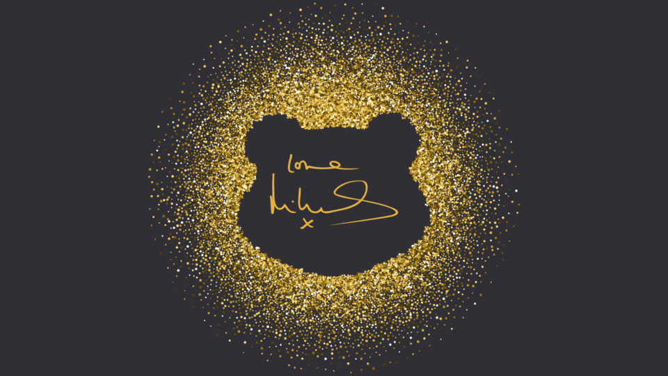 A Pudsey head containing Michael Ball's signature
