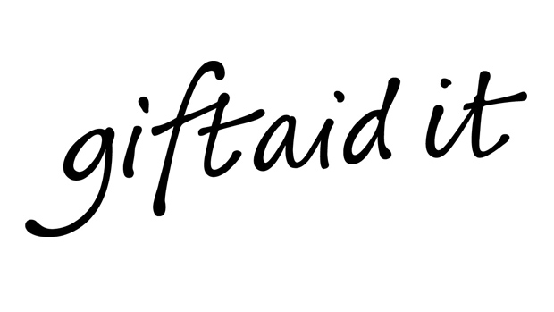 Giftaid it logo, written in a handwriting style on a white background