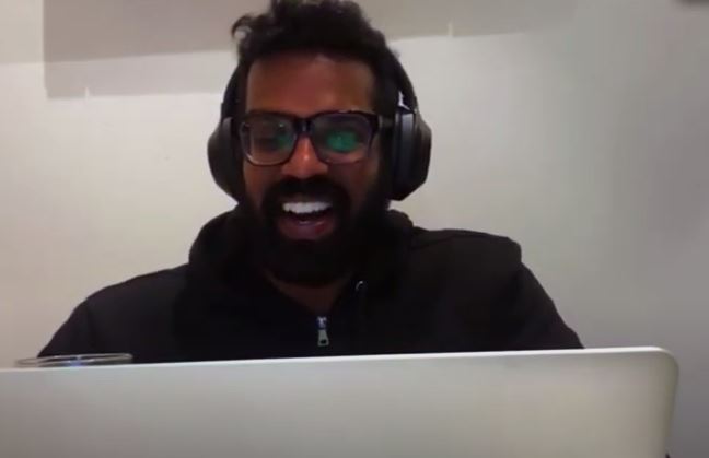 Romesh on a video call