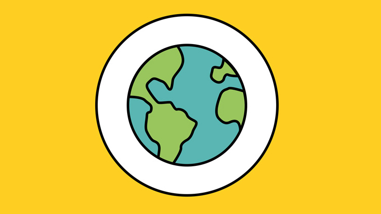 An illustration of a globe