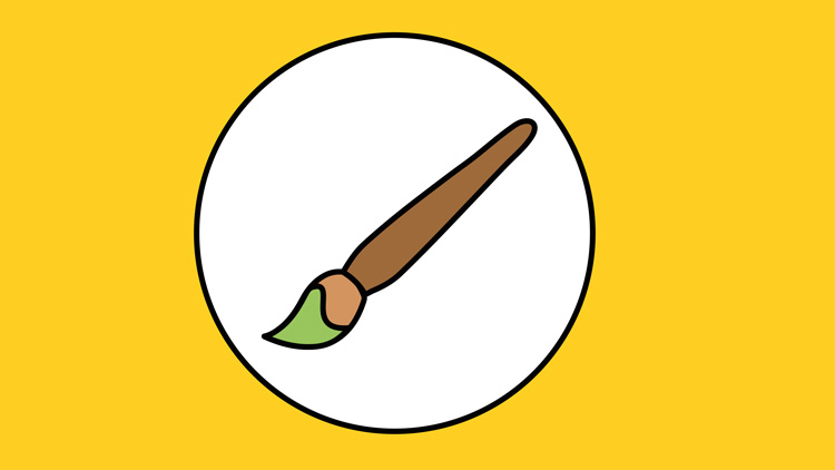 An illustration of a paint brush