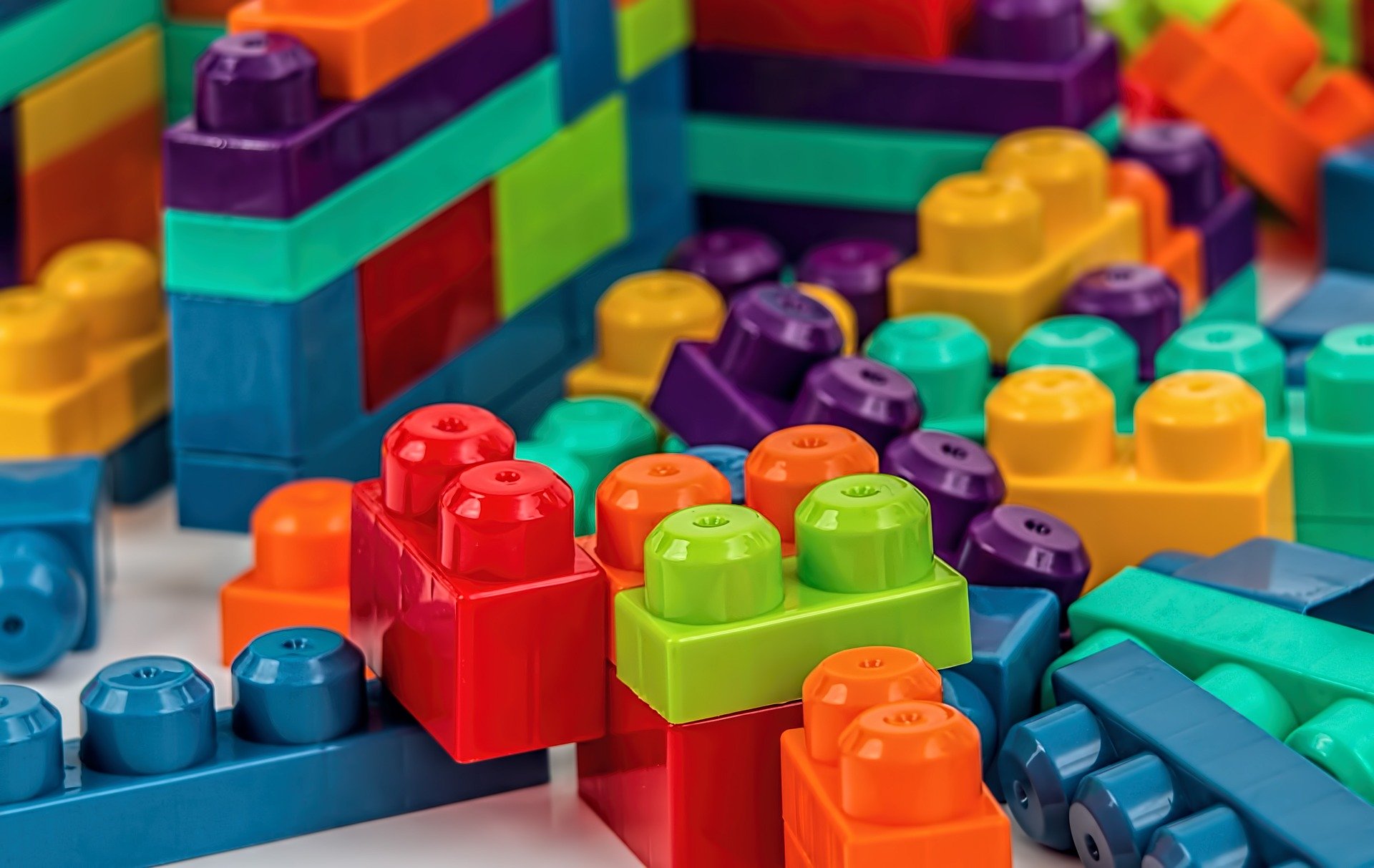 Colourful building block toys