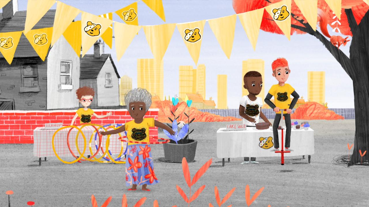 Fundraisers taking part in children in need events