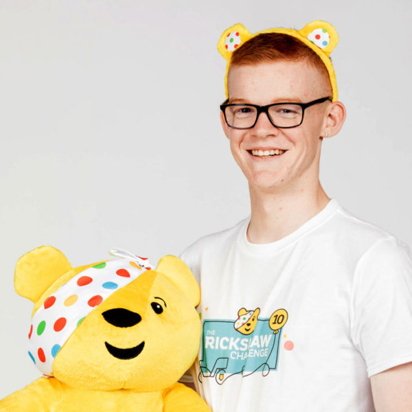 Lewis with Pudsey
