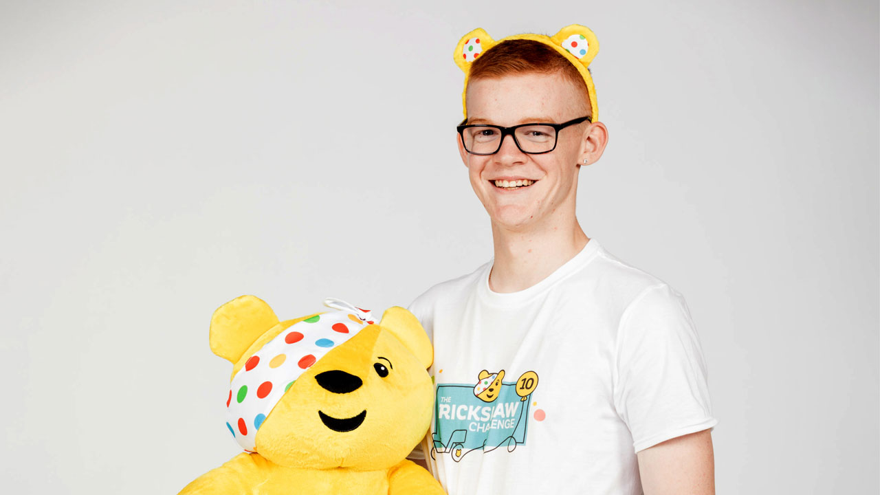 Lewis with Pudsey