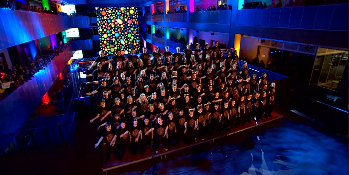 The Children in Need choir performing