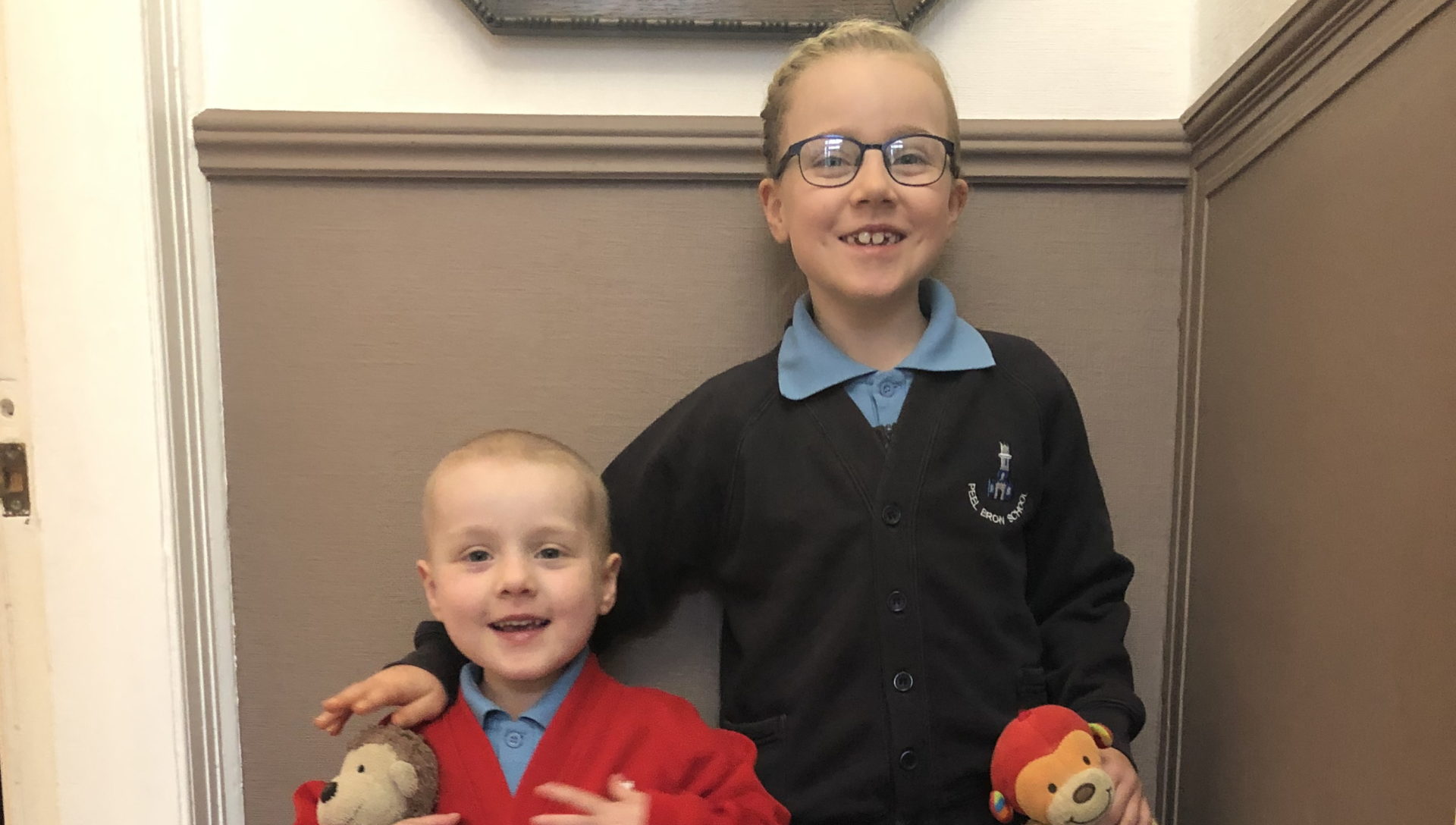 bea and rosie in school uniform