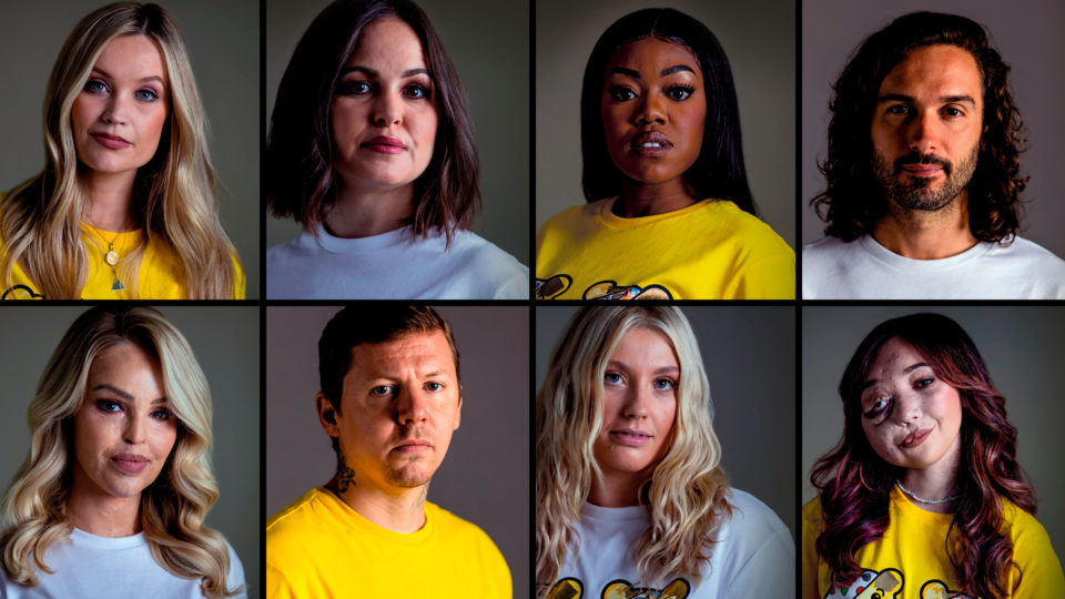a selection fo headshots of celebrities supporting BBC Children in Need 2021