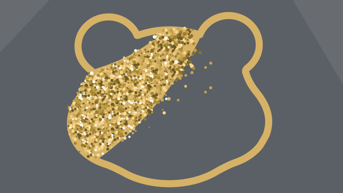 a golden pudsey head outine