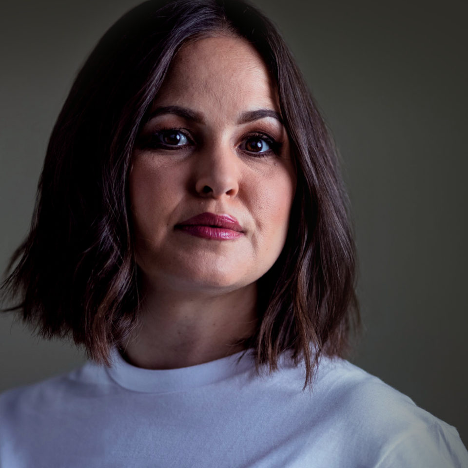 A headshot of Giovanna Fletcher looking at the camera