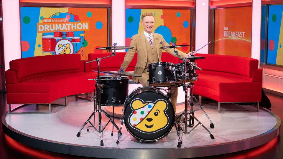 Drumming weatherman Owain Wyn Evans