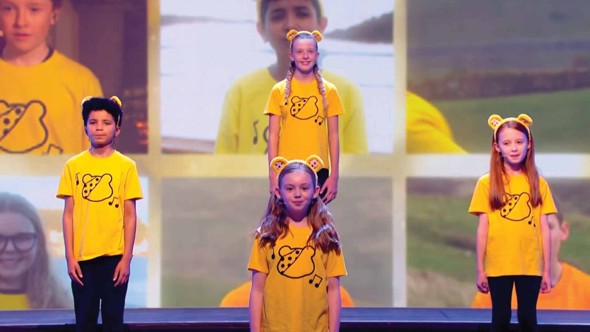 the BBC Children in Need choir performing