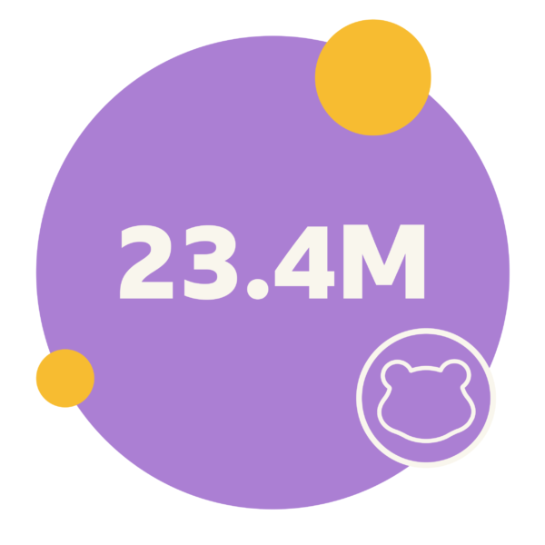 A graphic that states 'over 23.4m'