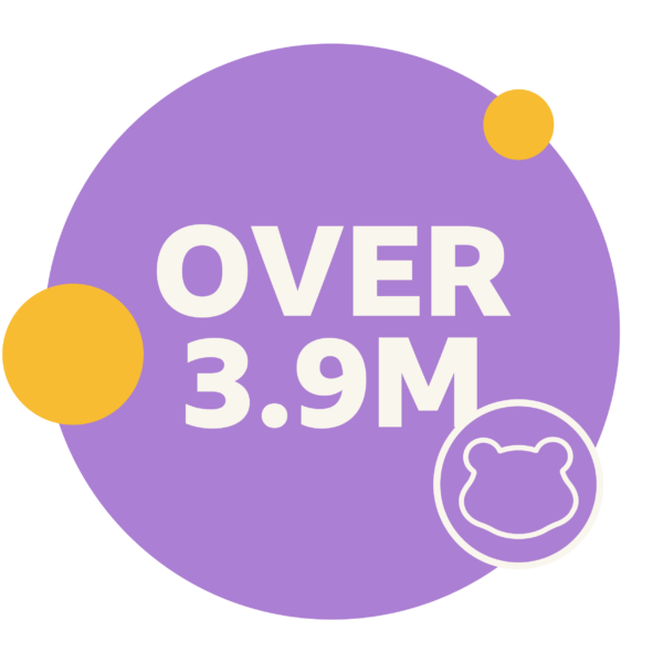 A graphic that states 'Over 3.9m'
