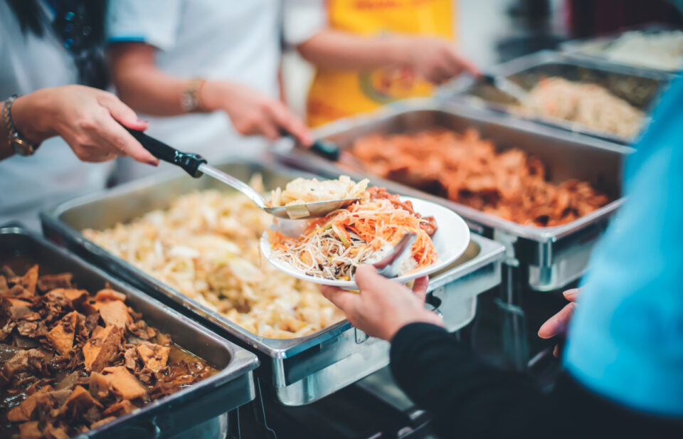 food being served to a child in a canteen style setting