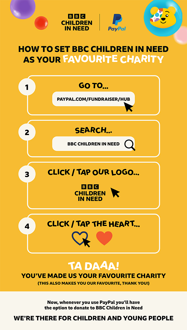 Set up PayPal as your favourite charity