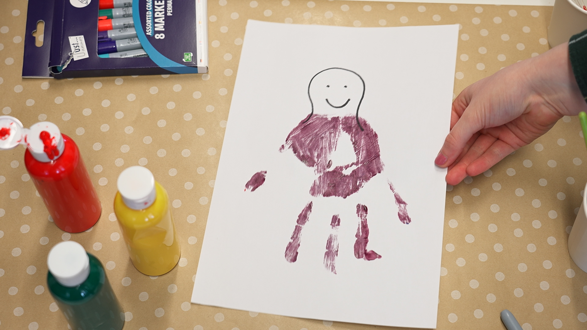 A painted handprint