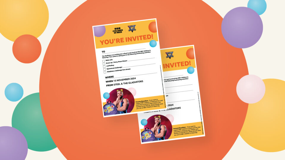 Gladiators invitations on spotty background