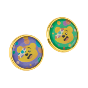 Metal Pudsey Pin Badge Green & Purple x 60