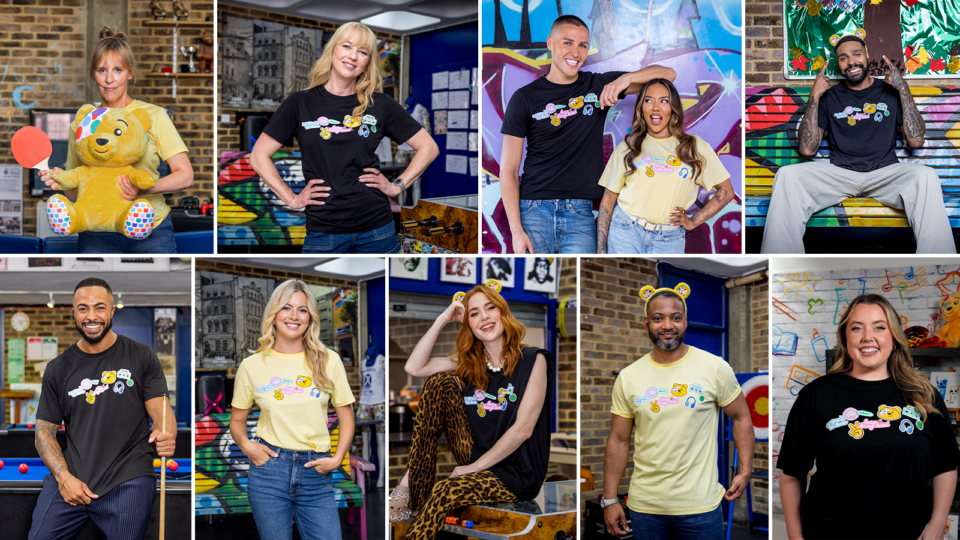 Our 2026 celebrity supporters wearing our 2026 official tee
